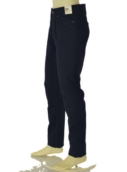 JEANS UOMO LEE BOTTONE ZIP TASCHE SLIM SCURO AER.RIVET NAVY