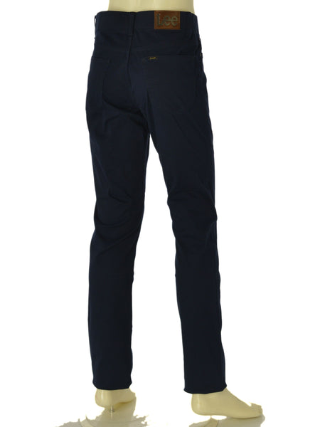 JEANS UOMO LEE BOTTONE ZIP TASCHE SLIM SCURO AER.RIVET NAVY