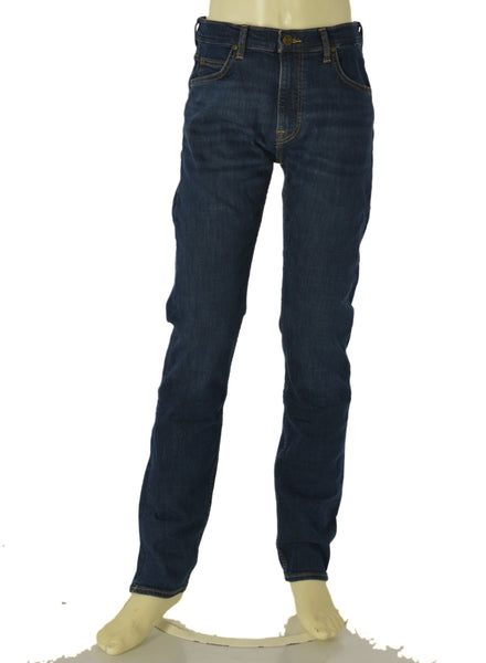 JEANS UOMO LEE ZIP BOTTONE TASCHE SCURO SLIM ART.RIDER DEEP OCEAN