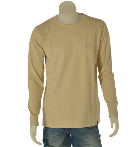 MAGLIA UOMO RAGAZZO AVIREX COTONE GIROCOLLO MANICA LUNGA SPACCHETTI LOGO ART.AX0666