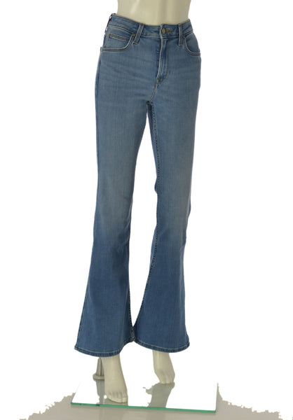 JEANS DONNA RAGAZZA LEE ZIP BOTTONE TASCHE CHIARO ZAMPA ART.BREESE