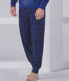 PIGIAMA UOMO PURO COTONE SERAFINO TASCHINO PANTALONE FANTASIA NAVIGARE ART.141980