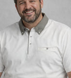 Polo Max Fort IN PURO COTONE PIQUET COLLO A CAMICIA CANNONCINO CON RIPORTO TASCHINO MEZZE MANICHE ART P26538