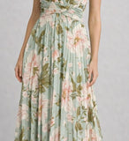 Abito Donna Abba Moda elegante da serata o matrimonio a fiori poliestere Eva Lola art 1594