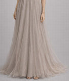 Abito Donna Abba Moda elegante shiffon e lurex ampia gonna spalline scollatura leggero art Flowery BY