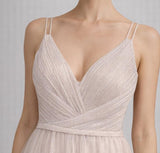 Abito Donna Abba Moda elegante shiffon e lurex ampia gonna spalline scollatura leggero art Flowery BY