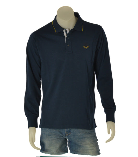 POLO UOMO IL GRANCHIO COTONE BOTTONI COLLETTO POLSINI SPACCHETTI LOGO ART.61MGR46