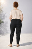 Pantalone donna Luisa Viola conformato con coulisse tasche gamba leggermente stretta tessuto poliestere viscosa art P113F
