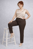 Pantalone donna Miroglio Luisa Viola misto lana e viscoa vestibilità morbida e calssica gamba morbida confort linea art P938F