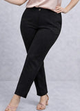 Pantalone donna Luisa Viola in punto milano elasticizzato cinturino con bottoncino in vita lunghezza alla caviglia gamba morbida spacchetto sul fondo art P922F0