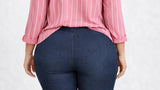 Pantaloni Miroglio Luisa Violajans elasticizzato fascetta bassa senza tasche e spacchetto modello leggins art P402