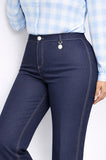Pantaloni Miroglio Luisa ViolaPantalone in salia Stretch con Cuciture a Contrasto elegante come un pantalone pratico come un jeans art P72004