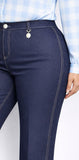 Pantaloni Miroglio Luisa ViolaPantalone in salia Stretch con Cuciture a Contrasto elegante come un pantalone pratico come un jeans art P72004