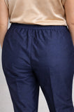 PANTALONE LUISA VIOLA ELEGANTE IN SETA PURA CERNIERA LATERALE SPACCHETTO SUL FONDO ELESTICO DIETRO ART P537