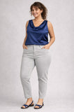 LUISA VIOLA PANTALONE MODELLO JEANS IN RASATELLO DI COTONE PRATICO CONFORTEVOLE ART P941