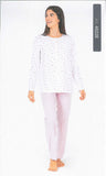 PIGIAMA LUNGO DONNA SERAFINO PURO COTONE FANTASIA NUVOLE MARCA ZERO ART. 4822E