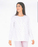 PIGIAMA LUNGO DONNA SERAFINO PURO COTONE FANTASIA NUVOLE MARCA ZERO ART. 4822E