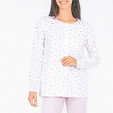 PIGIAMA DONNA APERTO BOTTONI FANTASIA NUVOLE MARCA ZERO ART. 4823