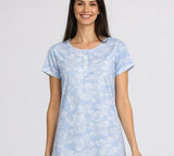 CAMICIA DA NOTTE DA DONNA FANTASIA FLOREALE PURO COTONE ALLACCIATURA BOTTONI MARCA ZERO ART. 4810E