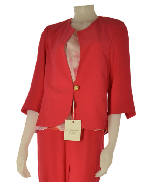 TAILLEUR DONNA GABRIELLA CASACCA MEZZA MANICA GIROCOLLO FANTASIA GIACCA BOTTONE TRE QUARTI PANTALONE ELASTICOZIP ELEGANTE ART.CIELO