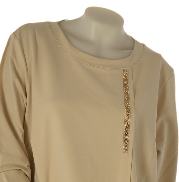 FELPA DONNA GIGLIOROSSO CONFORMATA GIROCOLLO MEZZA MANICA STRASS ART.26031