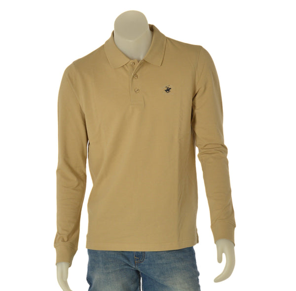 POLO UOMO MANICA LUNGA BEVERLY HILLS POLO CLUB PIQUET COTONE ART. P424125
