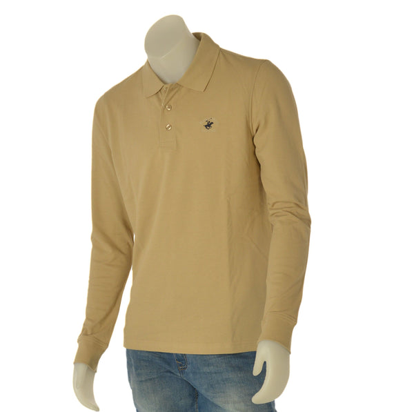 POLO UOMO MANICA LUNGA BEVERLY HILLS POLO CLUB PIQUET COTONE ART. P424125
