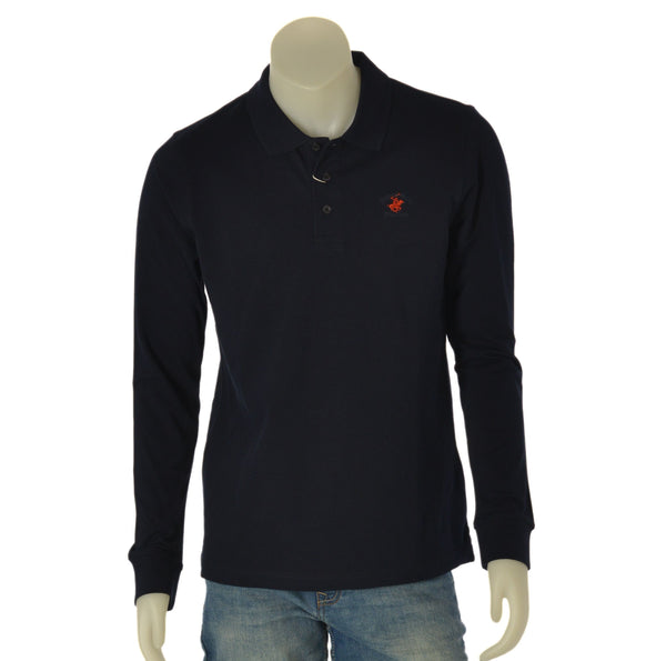 POLO UOMO MANICA LUNGA BEVERLY HILLS POLO CLUB PIQUET COTONE ART. P424125
