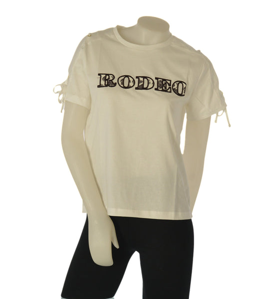 T-SHIRT DONNA TIFFOSI COTONE MEZZA MANICA GIROCOLLO LACCETTI SCRITTA ART.10065010