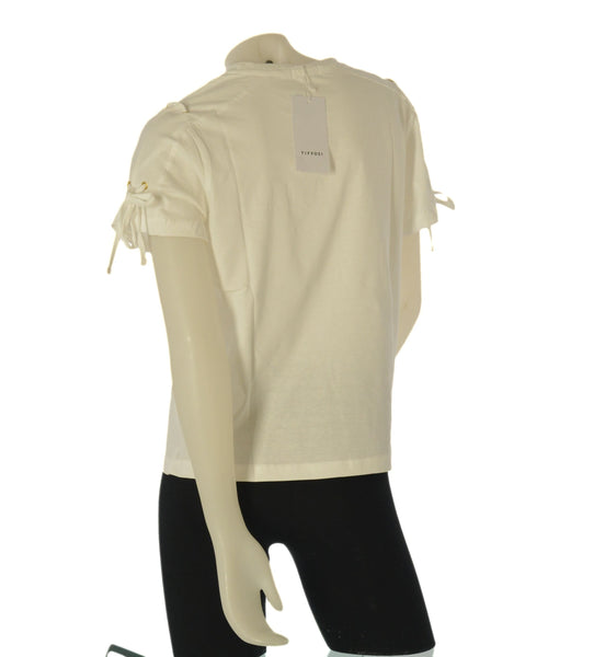 T-SHIRT DONNA TIFFOSI COTONE MEZZA MANICA GIROCOLLO LACCETTI SCRITTA ART.10065010
