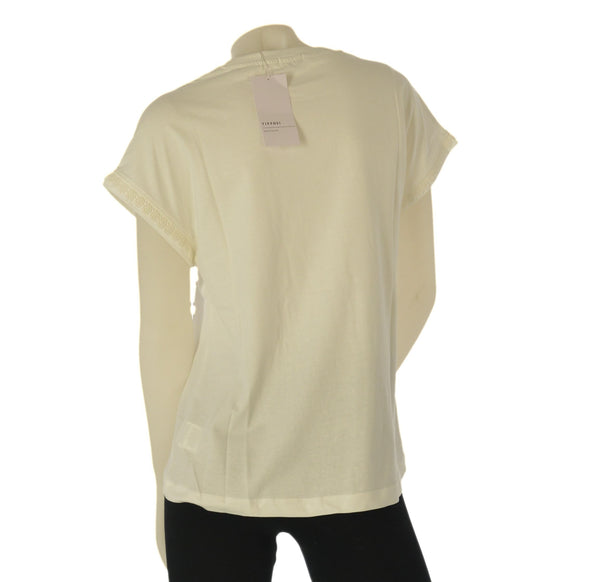 T-SHIRT DONNA TIFFOSI COTONE GIROCOLLO MEZZA MANICA PIZZO STAMPA PUNTI LUCE ART.10065011