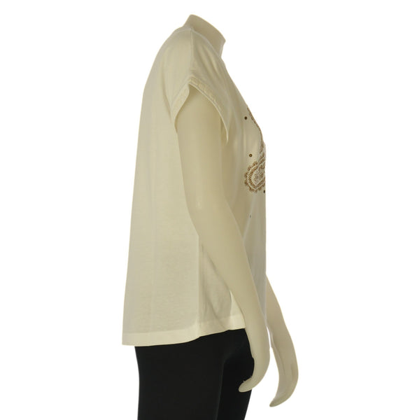 T-SHIRT DONNA TIFFOSI COTONE GIROCOLLO MEZZA MANICA PIZZO STAMPA PUNTI LUCE ART.10065011