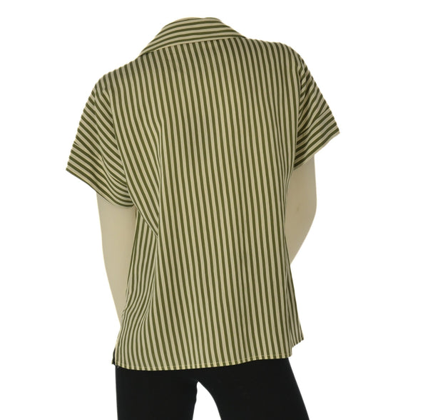 CAMICIA DONNA LAURA BIAGIOTTI BOTTONI COLLETTO TASCHE MEZZA MANICA SPAcCHETTI RIGHE ART.26P1532
