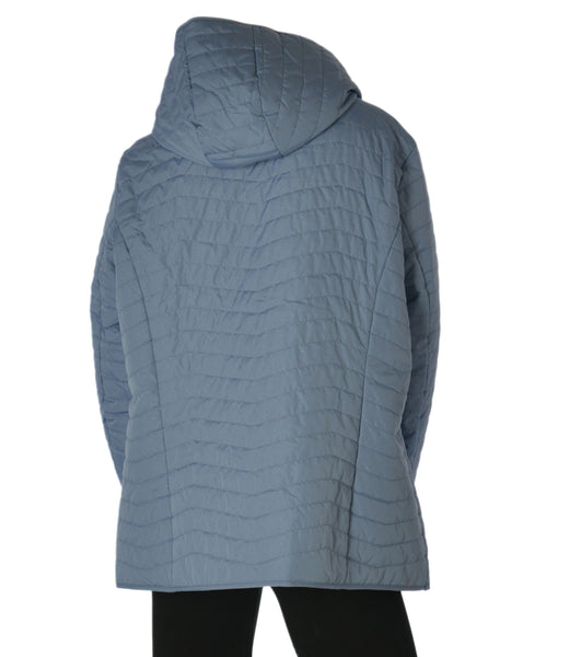 GIUBBINO DONNA VIRGINIABLU CONFORMATO ZIP BOTTONO CAPPUCCIO TASCHE LUMINOSO SPACCHETTI FANTASIA ART.CONF.ABELIA