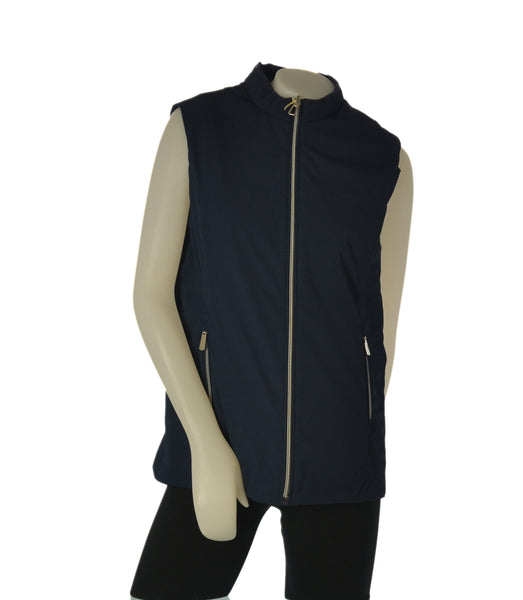 GILET DONNA VIRGINIA BLU ZIP TASCHE LAVORATO REVERSIBILE  COMODO ART.TULIPANO-REV-62C