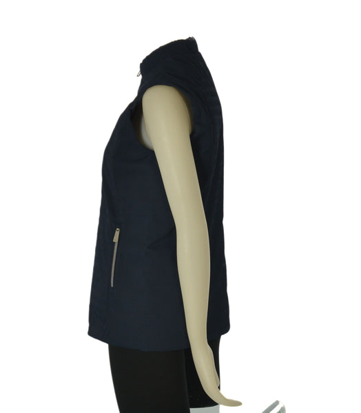 GILET DONNA VIRGINIA BLU ZIP TASCHE LAVORATO REVERSIBILE  COMODO ART.TULIPANO-REV-62C