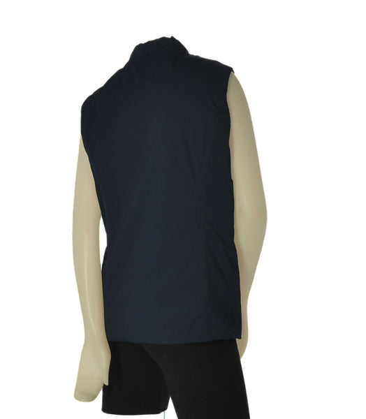 GILET DONNA VIRGINIA BLU ZIP TASCHE LAVORATO REVERSIBILE  COMODO ART.TULIPANO-REV-62C