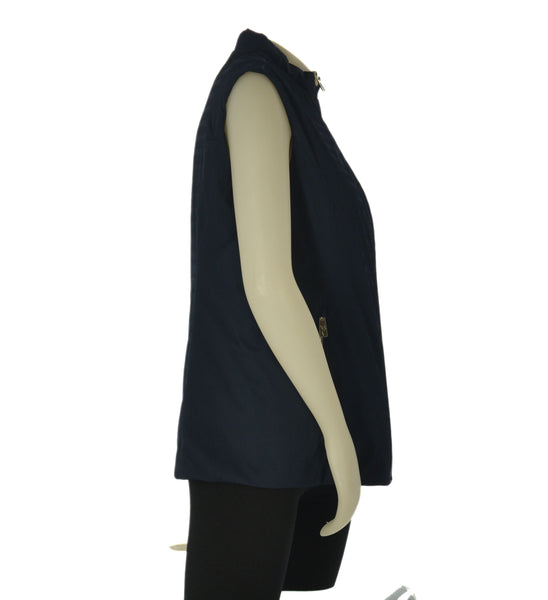 GILET DONNA VIRGINIA BLU ZIP TASCHE LAVORATO REVERSIBILE  COMODO ART.TULIPANO-REV-62C