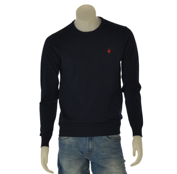 MAGLIONE UOMO BEVERLY HILLS POLO CLUB GIROCOLLO BASICO LOGO COTONE ART. M43440