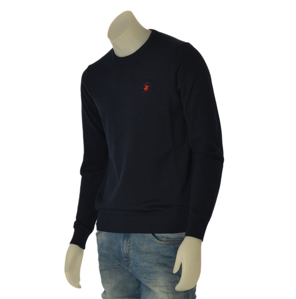 MAGLIONE UOMO BEVERLY HILLS POLO CLUB GIROCOLLO BASICO LOGO COTONE ART. M43440
