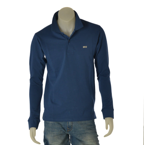 POLO UOMO RIFLE MANICA LUNGA POLSINI SPACCHI PIQUE COTONE LOGO ART. RFP181