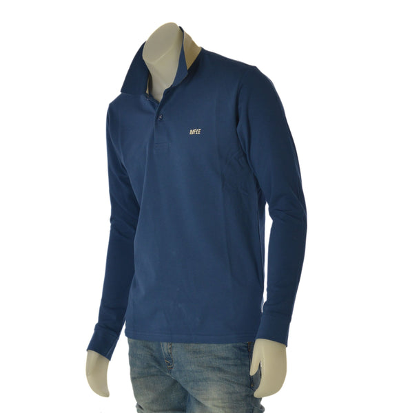 POLO UOMO RIFLE MANICA LUNGA POLSINI SPACCHI PIQUE COTONE LOGO ART. RFP181