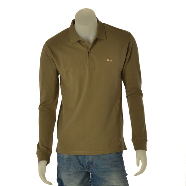 POLO UOMO RIFLE MANICA LUNGA POLSINI SPACCHI PIQUE COTONE LOGO ART. RFP181