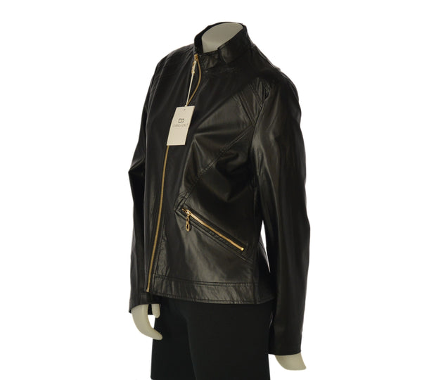 GIUBBETTO DONNA CHIARA ORO ECO PELLE FODERATO ZIP TASCHE ART. URANO