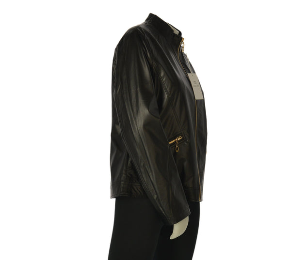 GIUBBETTO DONNA CHIARA ORO ECO PELLE FODERATO ZIP TASCHE ART. URANO
