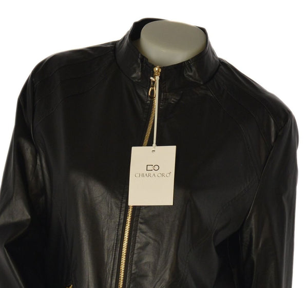 GIUBBETTO DONNA CHIARA ORO ECO PELLE FODERATO ZIP TASCHE ART. URANO