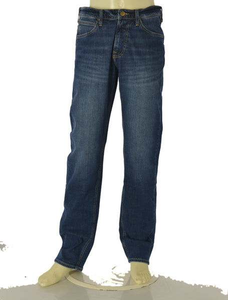 JEANS UOMO LEE ZIP BOTTONE TASCHE SCURO REGOLARE AER.MOJO