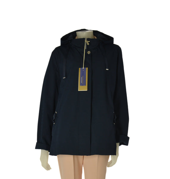 GIACCA DONNA VIRGINIA BLU TAGLIE OVER CAPPUCCIO ZIP TASCHE ANTIVENTO ART. CONF-FELCE-13C