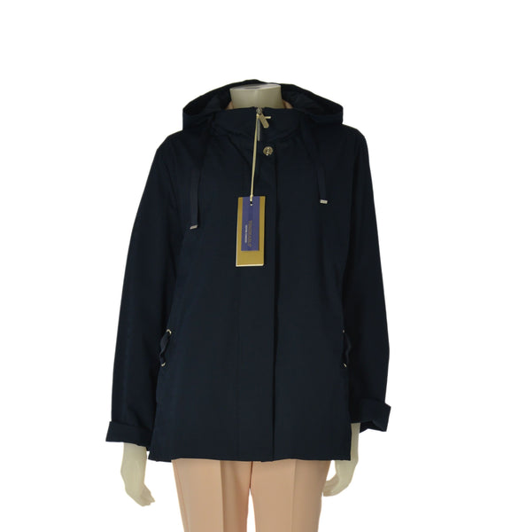 GIACCA DONNA VIRGINIA BLU TAGLIE OVER CAPPUCCIO ZIP TASCHE ANTIVENTO ART. CONF-FELCE-13C