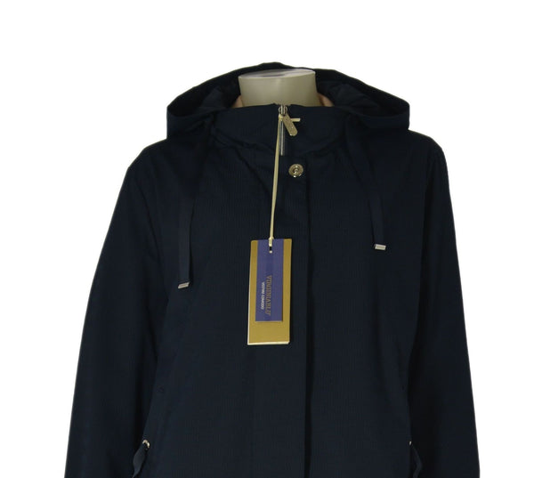 GIACCA DONNA VIRGINIA BLU TAGLIE OVER CAPPUCCIO ZIP TASCHE ANTIVENTO ART. CONF-FELCE-13C